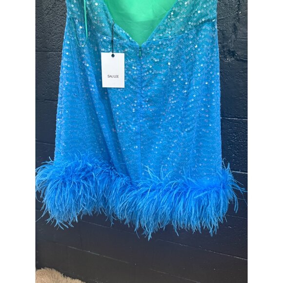 Sau Lee Jewel Dress in Green Blue Ombre - Picture 9 of 11